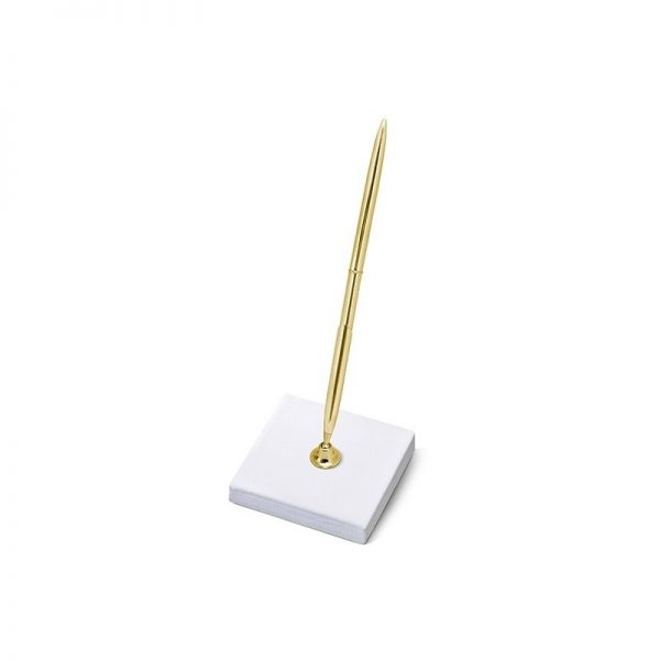 stylo-or-avec-un-socle-blanc