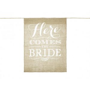 baner-na-przejscie-panny-mlodej-here-comes-the-bride-41x51cm