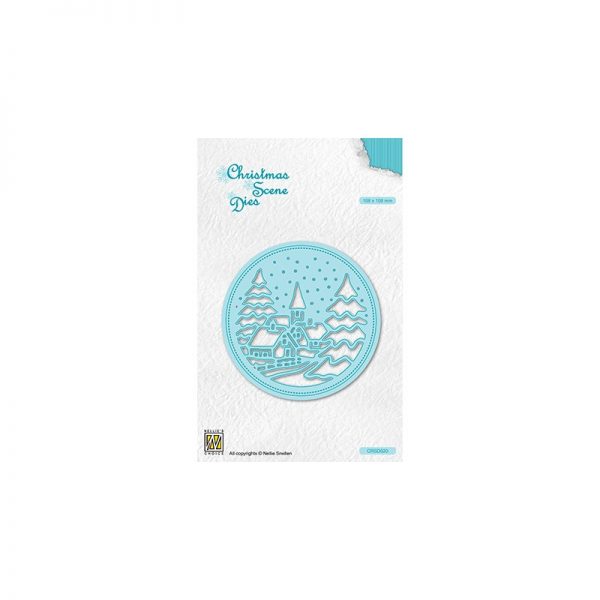 crsd020nellie-s-choice-christmas-scene-dies-round-frame-snowy-village