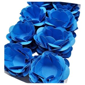 41 Forminhas Flor Azul Grécia Doces Finos Brigadeiros