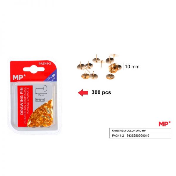 pioneses-douradas-10mm-100-pcs