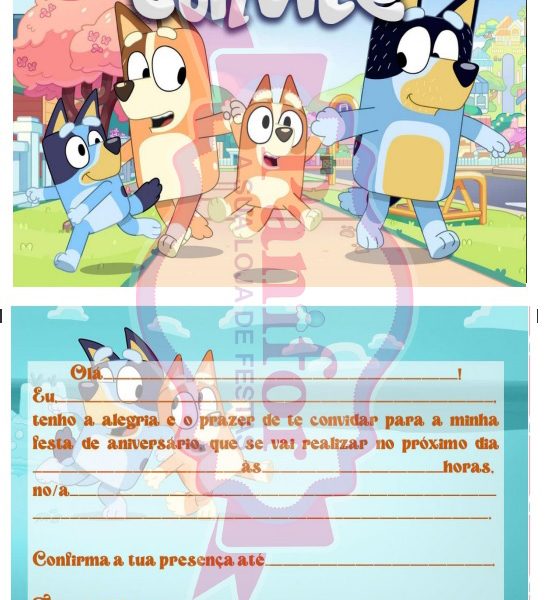 inserir convite bluey